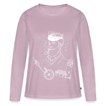 ship's captain - Women's Premium Organic Long Sleeve Shirt - dusky pink - Front - Julia (174cm)