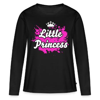 Petit cadeau princesse - T-shirt manches longues Premium bio Femme - noir - Devant - Julia (174cm)