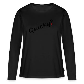 Sexe rapide - T-shirt manches longues Premium bio Femme - noir - Devant - Julia (174cm)