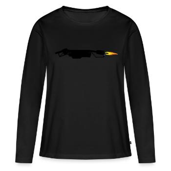 lance-flammes - T-shirt manches longues Premium bio Femme - noir - Devant - Julia (174cm)