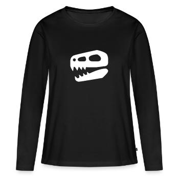 Dino - Frauen Premium Bio Langarmshirt - Schwarz - Vorne - Julia (174cm)