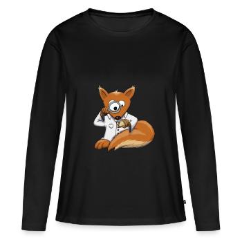 Chercheur Doc Écureuil Loupe Acorn Sweet Gift - T-shirt manches longues Premium bio Femme - noir - Devant - Julia (174cm)