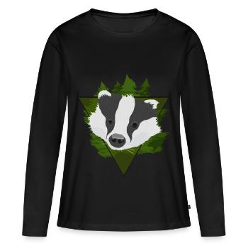 Le blaireau blaireau - T-shirt manches longues Premium bio Femme - noir - Devant - Julia (174cm)