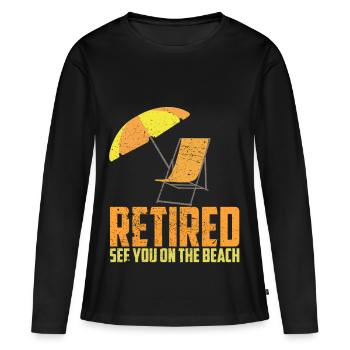 Retraite plage de chaises longues - T-shirt manches longues Premium bio Femme - noir - Devant - Julia (174cm)