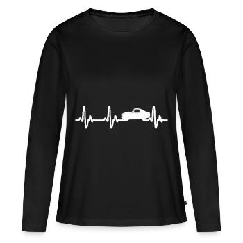 Heartbeat Auto - T-shirt manches longues Premium bio Femme - noir - Devant - Julia (174cm)