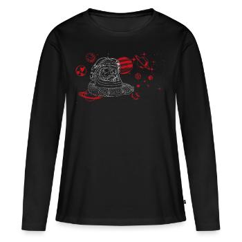 Mute cry in space, white - Women's Premium Organic Long Sleeve Shirt - black - Front - Julia (174cm)