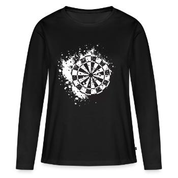 Jeu de fléchettes - Jeu de fléchettes - Idée cadeau - T-shirt manches longues Premium bio Femme - noir - Devant - Julia (174cm)