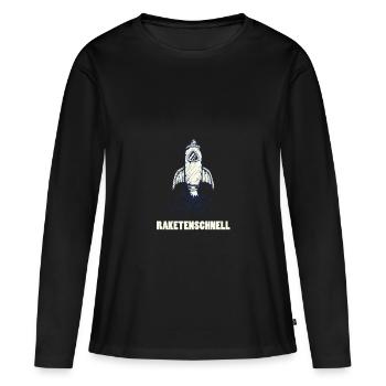 missiles rapides - T-shirt manches longues Premium bio Femme - noir - Devant - Julia (174cm)