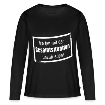 Situation générale - T-shirt manches longues Premium bio Femme - noir - Devant - Julia (174cm)