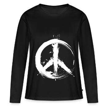 Hippy Peace Symbol Hippie Frieden Freiheit Liebe - Frauen Premium Bio Langarmshirt - Schwarz - Vorne - Julia (174cm)