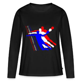 Handball Triple Silhouette - Women's Premium Organic Long Sleeve Shirt - black - Front - Julia (174cm)