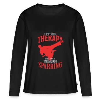 Dearadh Bronntanais Taekwondo Sparring - T-shirt manches longues Premium bio Femme - noir - Devant - Julia (174cm)
