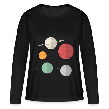 Galaxis - Frauen Premium Bio Langarmshirt - Schwarz - Vorne - Julia (174cm)