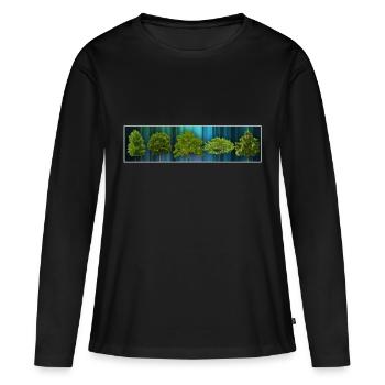 différents arbres - T-shirt manches longues Premium bio Femme - noir - Devant - Julia (174cm)