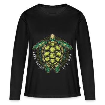 Turtle turtles - Women's Premium Organic Long Sleeve Shirt - black - Front - Julia (174cm)