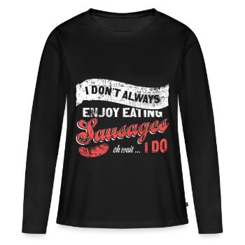 Saucisses - T-shirt manches longues Premium bio Femme - noir - Devant - Julia (174cm)