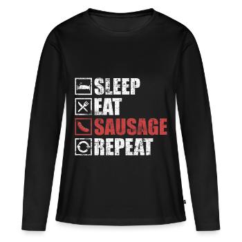 Wurst - Frauen Premium Bio Langarmshirt - Schwarz - Vorne - Julia (174cm)