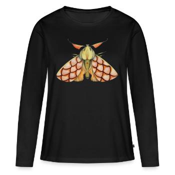 rosa Motte - Frauen Premium Bio Langarmshirt - Schwarz - Vorne - Julia (174cm)