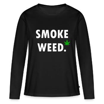 Cannabis rauchen Grinder Weed kiffen Gras Geschenk - Frauen Premium Bio Langarmshirt - Schwarz - Vorne - Julia (174cm)