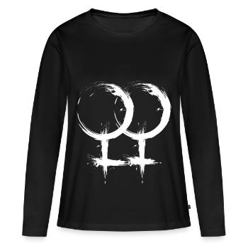 Double Venus symbol Homosexuality lesbian - T-shirt manches longues Premium bio Femme - noir - Devant - Julia (174cm)