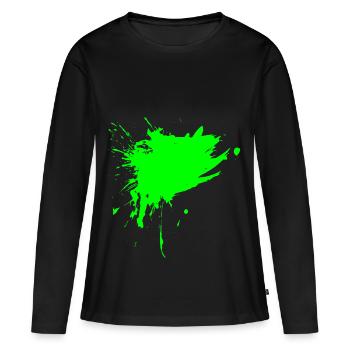 Teinture Brosse Couleur Vert clair Vert clair - T-shirt manches longues Premium bio Femme - noir - Devant - Julia (174cm)