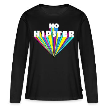 Typographie de hipster. - T-shirt manches longues Premium bio Femme - noir - Devant - Julia (174cm)