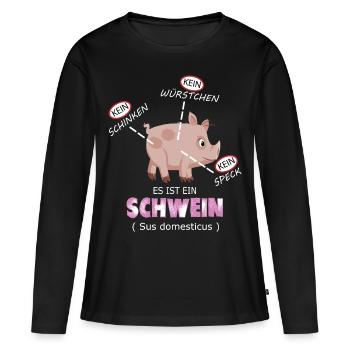 Veganer Vegan Tierschutz Tierrechte Soja Tofu - Frauen Premium Bio Langarmshirt - Schwarz - Vorne - Julia (174cm)