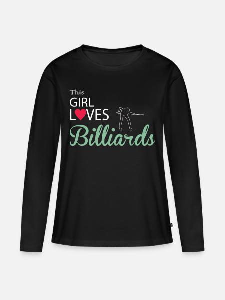 Billiard - Frauen Premium Bio Langarmshirt - Schwarz