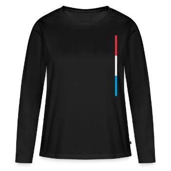 Luxembourg Stripes - Women's Premium Organic Long Sleeve Shirt - black - Front - Julia (174cm)
