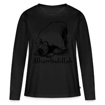 ISLAM MUSULMAN ALLAH T-SHIRT - T-shirt manches longues Premium bio Femme - noir - Devant - Julia (174cm)