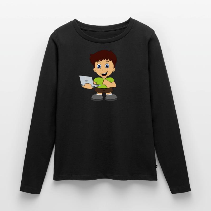Computer Nerd Internet Frauen Premium Bio Langarmshirt