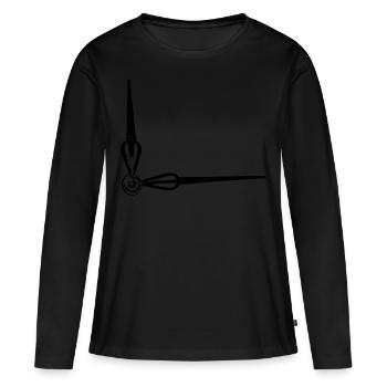 Clock - Women's Premium Organic Long Sleeve Shirt - black - Front - Julia (174cm)