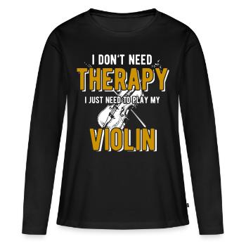 Violin violin musician music instrument gift - Women's Premium Organic Long Sleeve Shirt - black - Front - Julia (174cm)