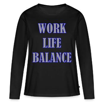 WORK LIFE BALANCE - T-shirt manches longues Premium bio Femme - noir - Devant - Julia (174cm)