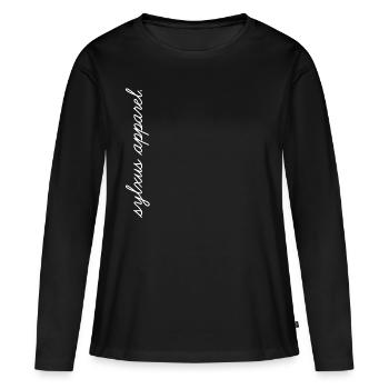 SA Script Logo - T-shirt manches longues Premium bio Femme - noir - Devant - Julia (174cm)