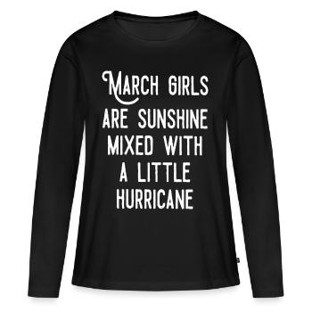 March girls are sunshine mixed - Women's Premium Organic Long Sleeve Shirt - black - Front - Julia (174cm)