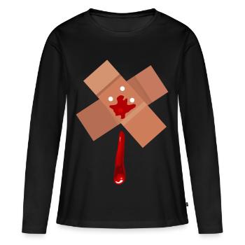 Blessé - T-shirt manches longues Premium bio Femme - noir - Devant - Julia (174cm)