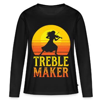 Treble Maker Wortspiel Musiker Violonist - Frauen Premium Bio Langarmshirt - Schwarz - Vorne - Julia (174cm)