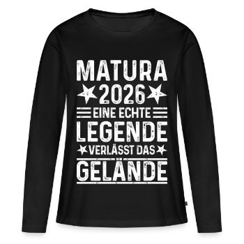 Matura 2026 Une légende quitte le site - T-shirt manches longues Premium bio Femme - noir - Devant - Julia (174cm)
