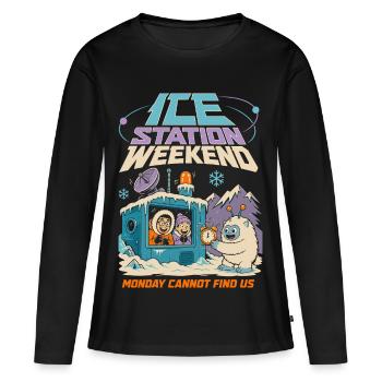 Eisstation Wochenende Winter Humor - T-shirt manches longues Premium bio Femme - noir - Devant - Julia (174cm)