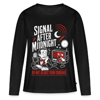 Signal après minuit Radio Horror - T-shirt manches longues Premium bio Femme - noir - Devant - Julia (174cm)