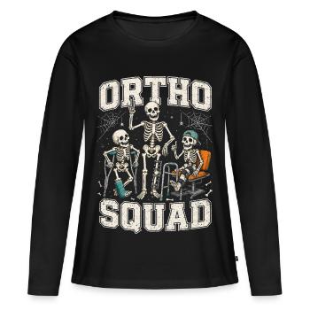 Infirmière Infirmière Halloween - T-shirt manches longues Premium bio Femme - noir - Devant - Julia (174cm)