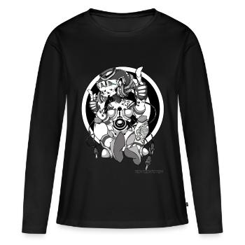 Cyborg 23 - T-shirt manches longues Premium bio Femme - noir - Devant - Julia (174cm)
