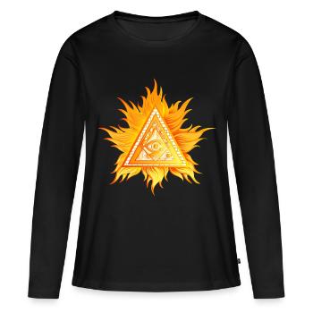 Illuminati Control - Women's Premium Organic Long Sleeve Shirt - black - Front - Julia (174cm)