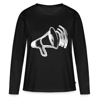 Mégaphone - T-shirt manches longues Premium bio Femme - noir - Devant - Julia (174cm)