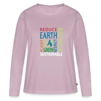 recycle earth - Women's Premium Organic Long Sleeve Shirt - dusky pink - Front - Julia (174cm)