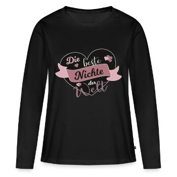 Meilleure nièce au monde cadeau de sort nièces - T-shirt manches longues Premium bio Femme - noir - Devant - Julia (174cm)