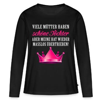 Viele Mütter haben schöne Töchter - Frauen Premium Bio Langarmshirt - Schwarz - Vorne - Julia (174cm)