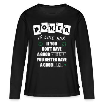 Poker Sex Gambling Royal Flush - T-shirt manches longues Premium bio Femme - noir - Devant - Julia (174cm)
