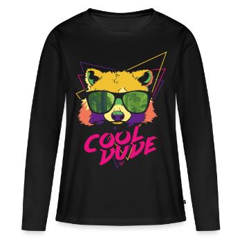 Cool Dude - Cooler Typ - Frauen Premium Bio Langarmshirt - Schwarz - Vorne - Julia (174cm)